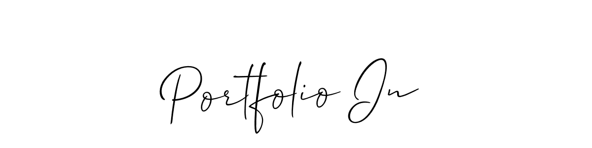 The best way (Allison_Script) to make a short signature is to pick only two or three words in your name. The name Portfolio In include a total of six letters. For converting this name. Portfolio In signature style 2 images and pictures png