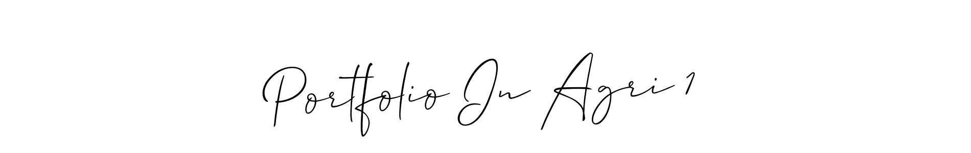 Allison_Script is a professional signature style that is perfect for those who want to add a touch of class to their signature. It is also a great choice for those who want to make their signature more unique. Get Portfolio In Agri 1 name to fancy signature for free. Portfolio In Agri 1 signature style 2 images and pictures png