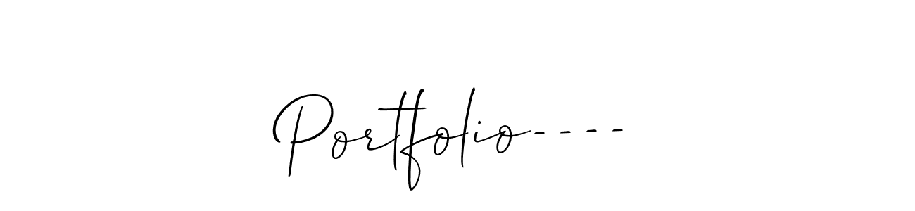 Use a signature maker to create a handwritten signature online. With this signature software, you can design (Allison_Script) your own signature for name Portfolio----. Portfolio---- signature style 2 images and pictures png