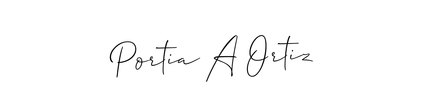 Also we have Portia A Ortiz name is the best signature style. Create professional handwritten signature collection using Allison_Script autograph style. Portia A Ortiz signature style 2 images and pictures png