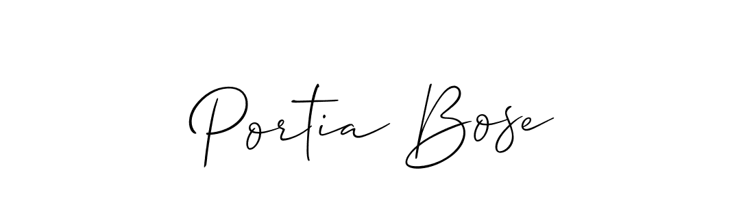 Use a signature maker to create a handwritten signature online. With this signature software, you can design (Allison_Script) your own signature for name Portia Bose. Portia Bose signature style 2 images and pictures png