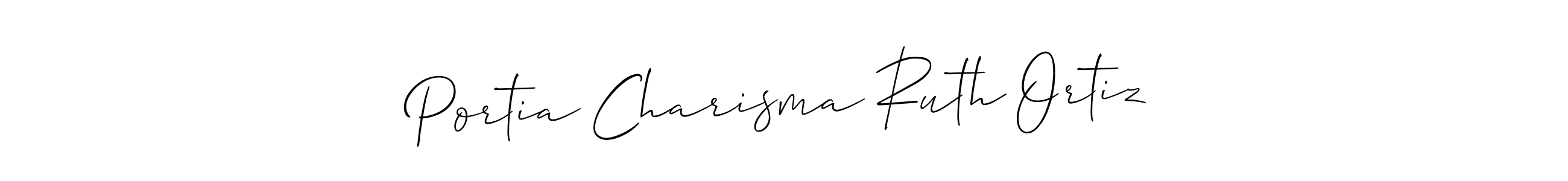 Design your own signature with our free online signature maker. With this signature software, you can create a handwritten (Allison_Script) signature for name Portia Charisma Ruth Ortiz. Portia Charisma Ruth Ortiz signature style 2 images and pictures png