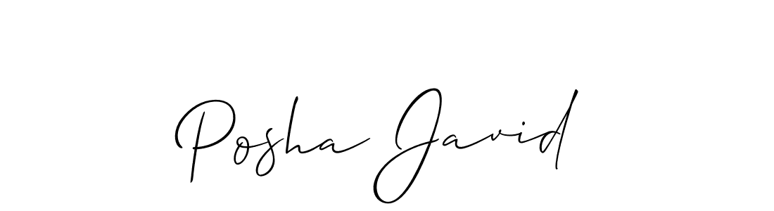Posha Javid stylish signature style. Best Handwritten Sign (Allison_Script) for my name. Handwritten Signature Collection Ideas for my name Posha Javid. Posha Javid signature style 2 images and pictures png