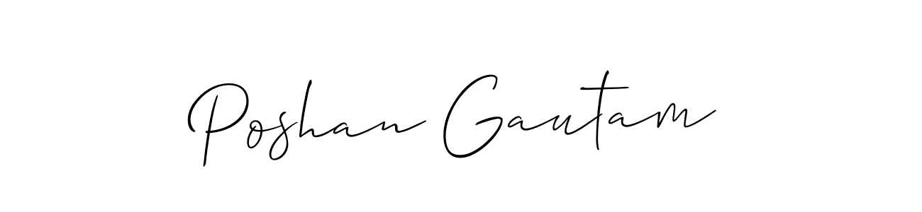 How to Draw Poshan Gautam signature style? Allison_Script is a latest design signature styles for name Poshan Gautam. Poshan Gautam signature style 2 images and pictures png