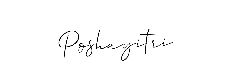 How to make Poshayitri name signature. Use Allison_Script style for creating short signs online. This is the latest handwritten sign. Poshayitri signature style 2 images and pictures png