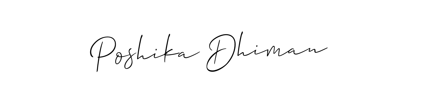 Here are the top 10 professional signature styles for the name Poshika Dhiman. These are the best autograph styles you can use for your name. Poshika Dhiman signature style 2 images and pictures png