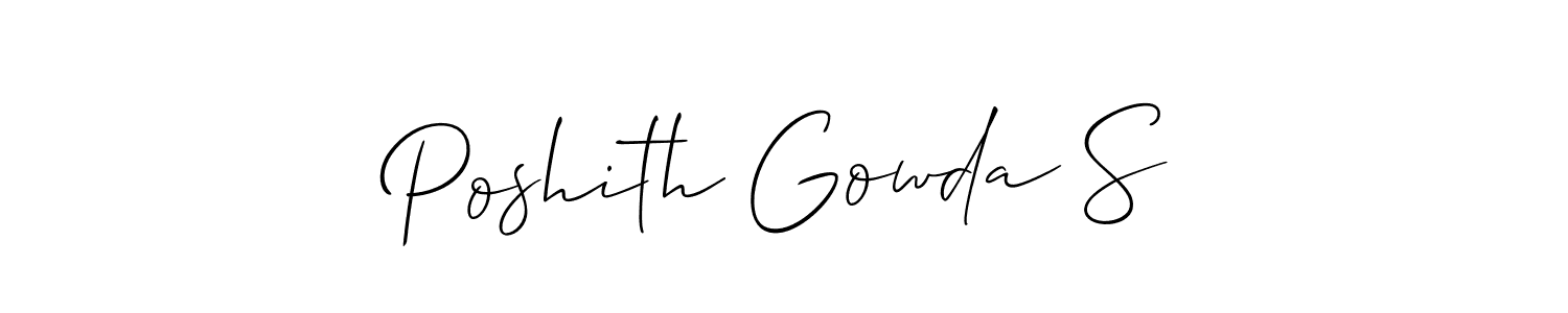 How to make Poshith Gowda S signature? Allison_Script is a professional autograph style. Create handwritten signature for Poshith Gowda S name. Poshith Gowda S signature style 2 images and pictures png