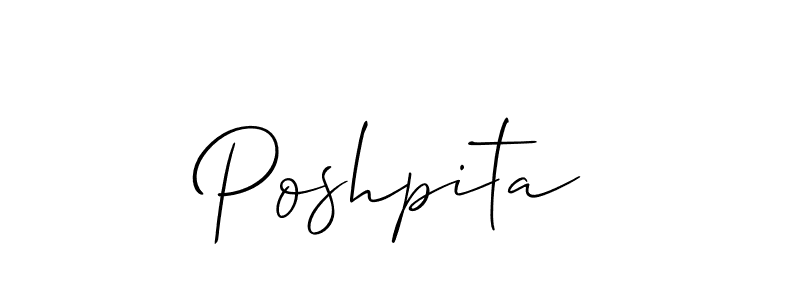 How to make Poshpita name signature. Use Allison_Script style for creating short signs online. This is the latest handwritten sign. Poshpita signature style 2 images and pictures png