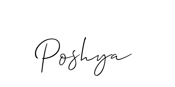 Poshya stylish signature style. Best Handwritten Sign (Allison_Script) for my name. Handwritten Signature Collection Ideas for my name Poshya. Poshya signature style 2 images and pictures png