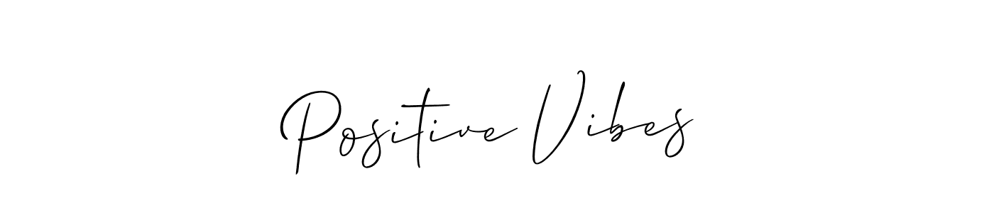 Use a signature maker to create a handwritten signature online. With this signature software, you can design (Allison_Script) your own signature for name Positive Vibes. Positive Vibes signature style 2 images and pictures png