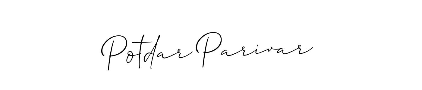 How to make Potdar Parivar name signature. Use Allison_Script style for creating short signs online. This is the latest handwritten sign. Potdar Parivar signature style 2 images and pictures png