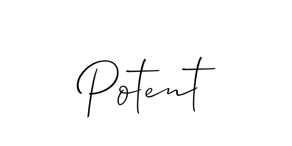 It looks lik you need a new signature style for name Potent. Design unique handwritten (Allison_Script) signature with our free signature maker in just a few clicks. Potent signature style 2 images and pictures png