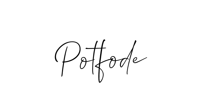 The best way (Allison_Script) to make a short signature is to pick only two or three words in your name. The name Potfode include a total of six letters. For converting this name. Potfode signature style 2 images and pictures png