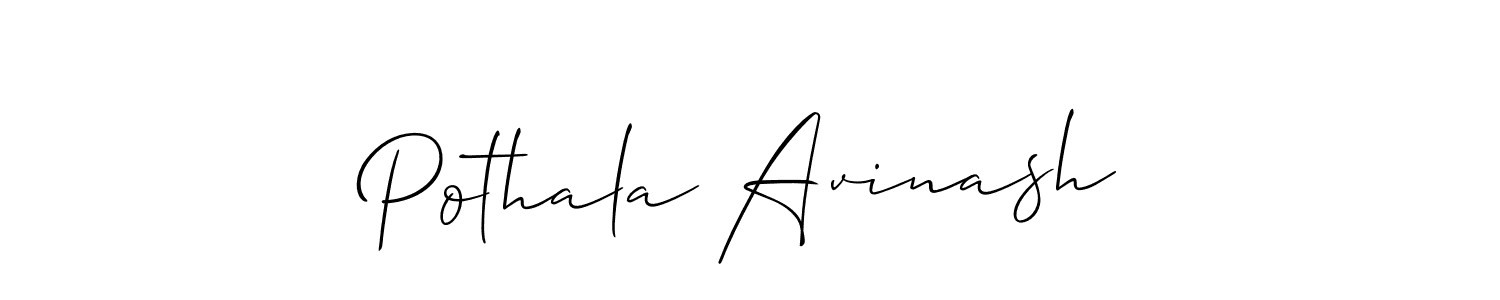 It looks lik you need a new signature style for name Pothala Avinash. Design unique handwritten (Allison_Script) signature with our free signature maker in just a few clicks. Pothala Avinash signature style 2 images and pictures png