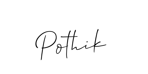 Use a signature maker to create a handwritten signature online. With this signature software, you can design (Allison_Script) your own signature for name Pothik. Pothik signature style 2 images and pictures png