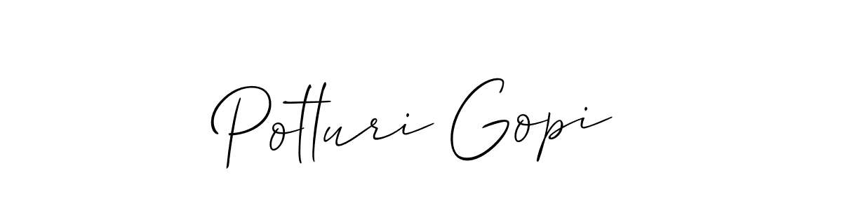 Also You can easily find your signature by using the search form. We will create Potluri Gopi name handwritten signature images for you free of cost using Allison_Script sign style. Potluri Gopi signature style 2 images and pictures png
