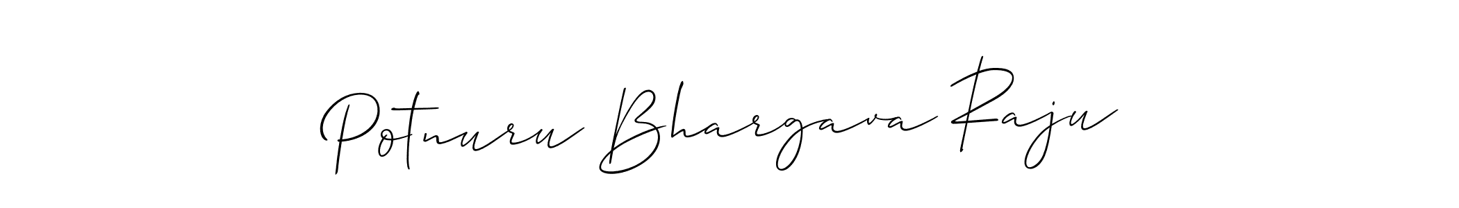 Also You can easily find your signature by using the search form. We will create Potnuru Bhargava Raju name handwritten signature images for you free of cost using Allison_Script sign style. Potnuru Bhargava Raju signature style 2 images and pictures png