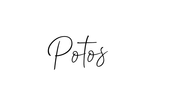 The best way (Allison_Script) to make a short signature is to pick only two or three words in your name. The name Potos  include a total of six letters. For converting this name. Potos  signature style 2 images and pictures png