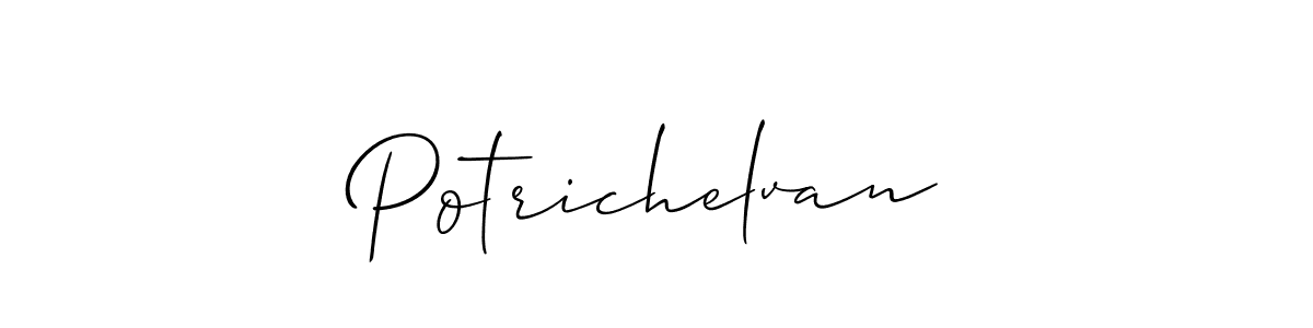Potrichelvan stylish signature style. Best Handwritten Sign (Allison_Script) for my name. Handwritten Signature Collection Ideas for my name Potrichelvan. Potrichelvan signature style 2 images and pictures png