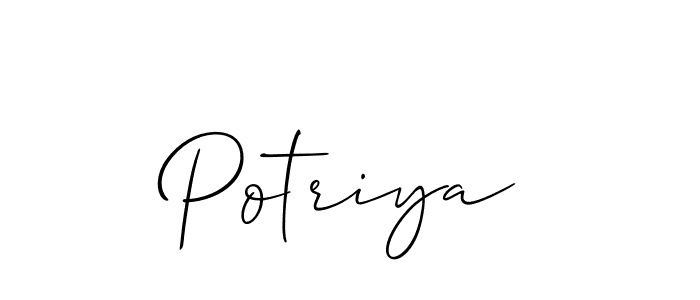 Potriya stylish signature style. Best Handwritten Sign (Allison_Script) for my name. Handwritten Signature Collection Ideas for my name Potriya. Potriya signature style 2 images and pictures png