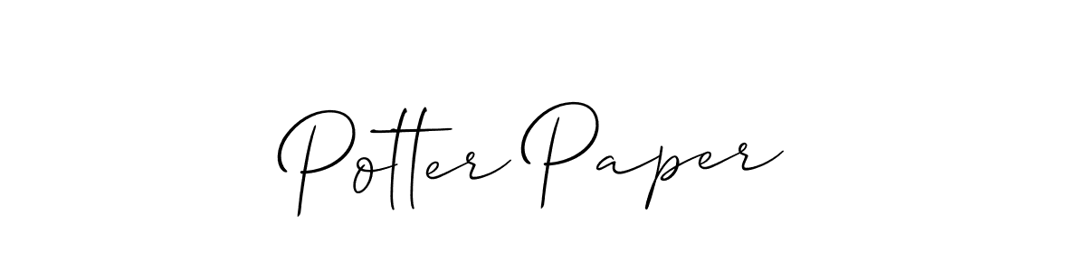 The best way (Allison_Script) to make a short signature is to pick only two or three words in your name. The name Potter Paper include a total of six letters. For converting this name. Potter Paper signature style 2 images and pictures png