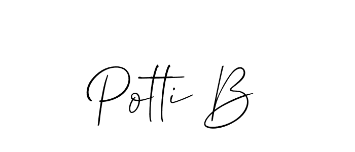 How to make Potti B signature? Allison_Script is a professional autograph style. Create handwritten signature for Potti B name. Potti B signature style 2 images and pictures png