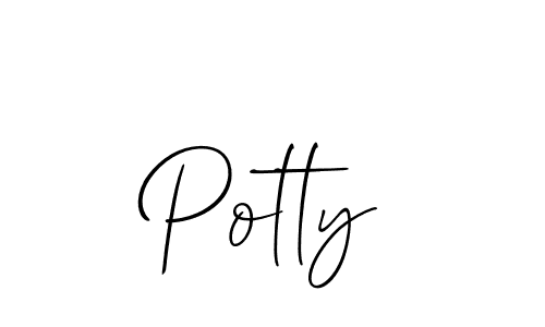 The best way (Allison_Script) to make a short signature is to pick only two or three words in your name. The name Potty include a total of six letters. For converting this name. Potty signature style 2 images and pictures png