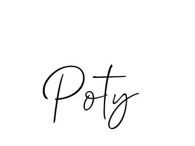 Design your own signature with our free online signature maker. With this signature software, you can create a handwritten (Allison_Script) signature for name Poty. Poty signature style 2 images and pictures png