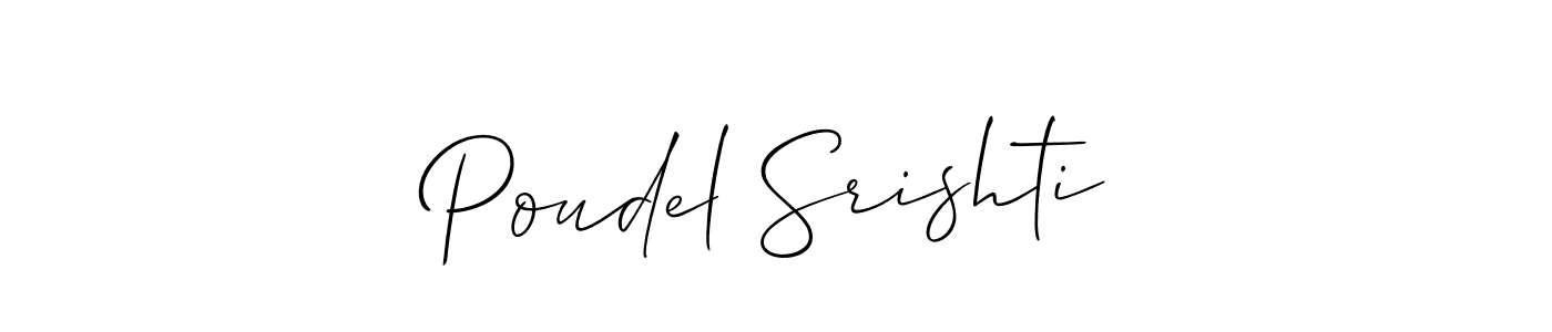 How to make Poudel Srishti signature? Allison_Script is a professional autograph style. Create handwritten signature for Poudel Srishti name. Poudel Srishti signature style 2 images and pictures png