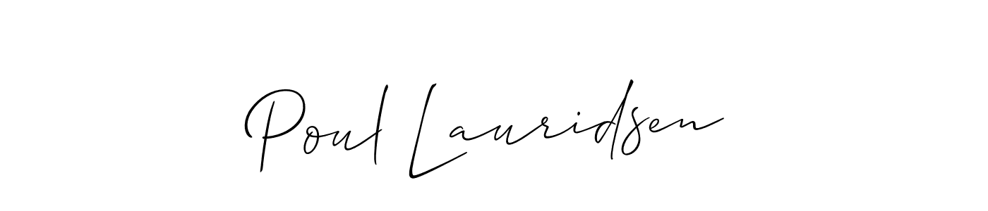 Design your own signature with our free online signature maker. With this signature software, you can create a handwritten (Allison_Script) signature for name Poul Lauridsen. Poul Lauridsen signature style 2 images and pictures png