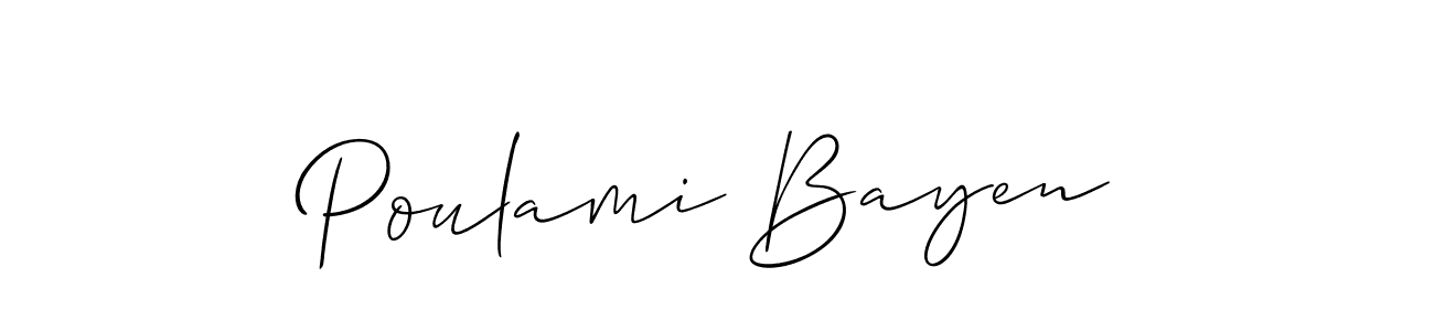 Check out images of Autograph of Poulami Bayen name. Actor Poulami Bayen Signature Style. Allison_Script is a professional sign style online. Poulami Bayen signature style 2 images and pictures png