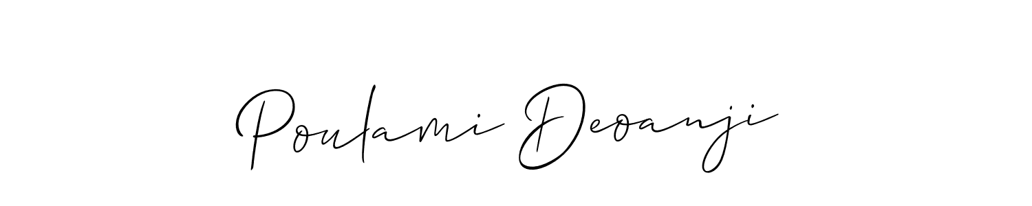 How to Draw Poulami Deoanji signature style? Allison_Script is a latest design signature styles for name Poulami Deoanji. Poulami Deoanji signature style 2 images and pictures png