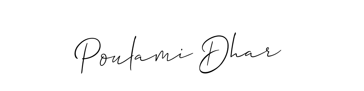 Check out images of Autograph of Poulami Dhar name. Actor Poulami Dhar Signature Style. Allison_Script is a professional sign style online. Poulami Dhar signature style 2 images and pictures png