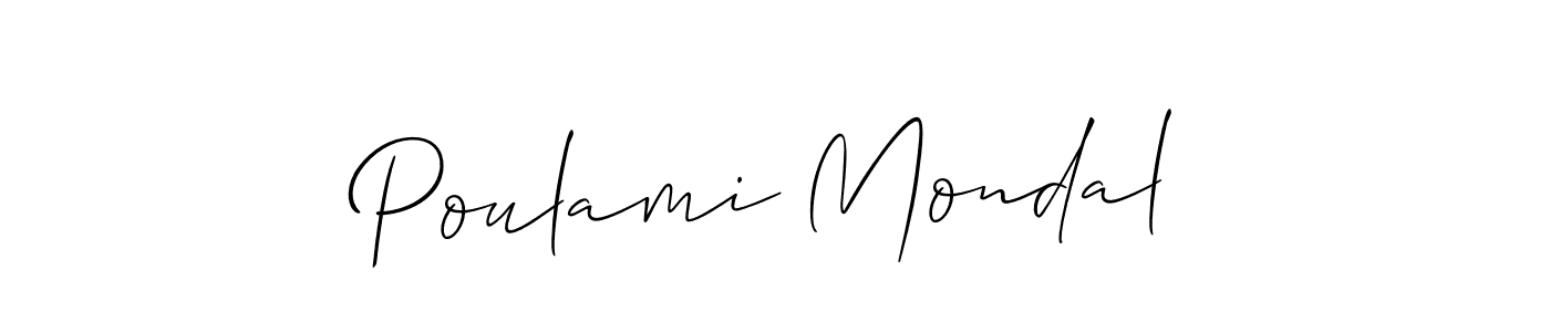 Similarly Allison_Script is the best handwritten signature design. Signature creator online .You can use it as an online autograph creator for name Poulami Mondal. Poulami Mondal signature style 2 images and pictures png