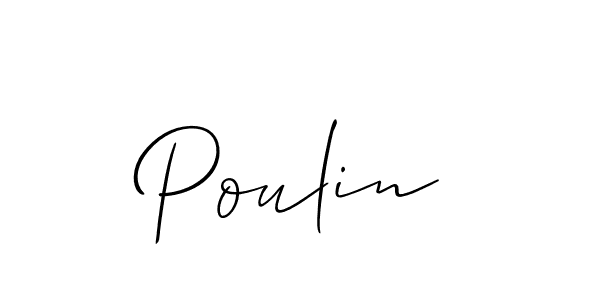 Make a beautiful signature design for name Poulin. With this signature (Allison_Script) style, you can create a handwritten signature for free. Poulin signature style 2 images and pictures png