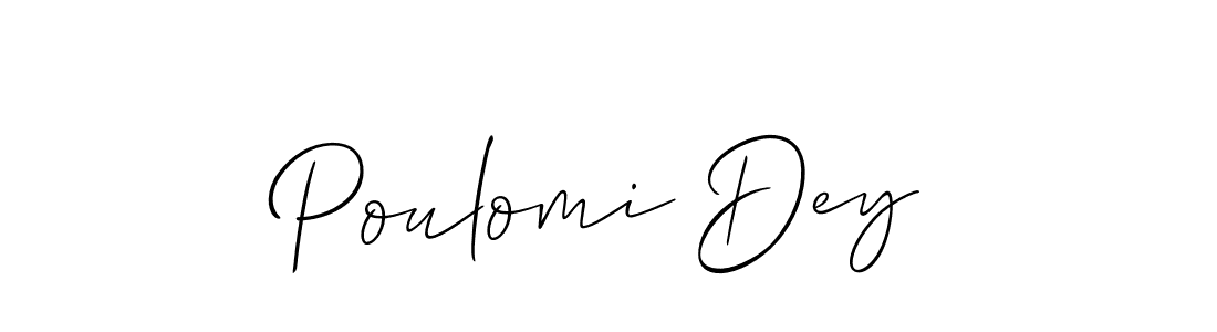 How to make Poulomi Dey name signature. Use Allison_Script style for creating short signs online. This is the latest handwritten sign. Poulomi Dey signature style 2 images and pictures png