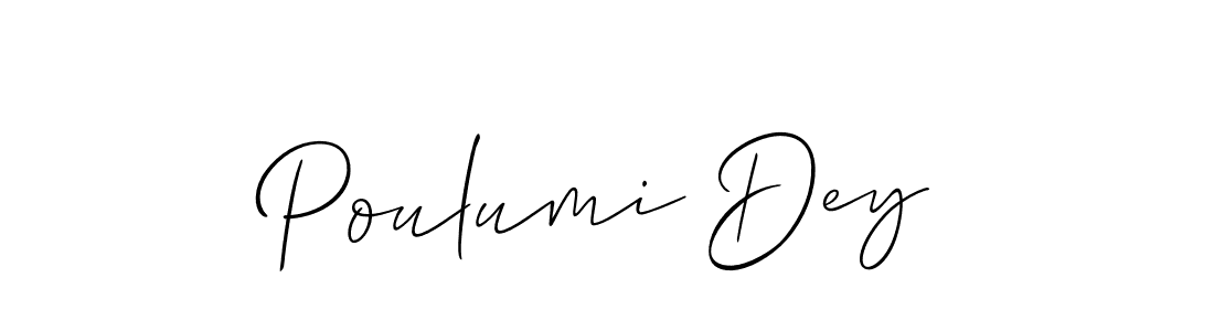 Make a beautiful signature design for name Poulumi Dey. With this signature (Allison_Script) style, you can create a handwritten signature for free. Poulumi Dey signature style 2 images and pictures png