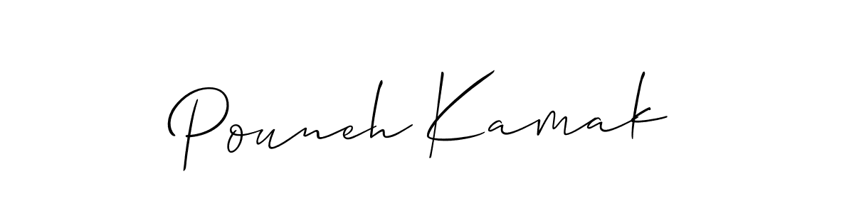 Make a beautiful signature design for name Pouneh Kamak. With this signature (Allison_Script) style, you can create a handwritten signature for free. Pouneh Kamak signature style 2 images and pictures png