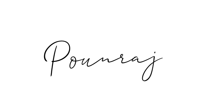 Design your own signature with our free online signature maker. With this signature software, you can create a handwritten (Allison_Script) signature for name Pounraj. Pounraj signature style 2 images and pictures png