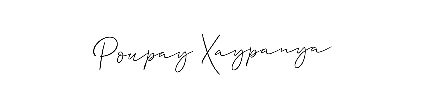 Design your own signature with our free online signature maker. With this signature software, you can create a handwritten (Allison_Script) signature for name Poupay Xaypanya. Poupay Xaypanya signature style 2 images and pictures png