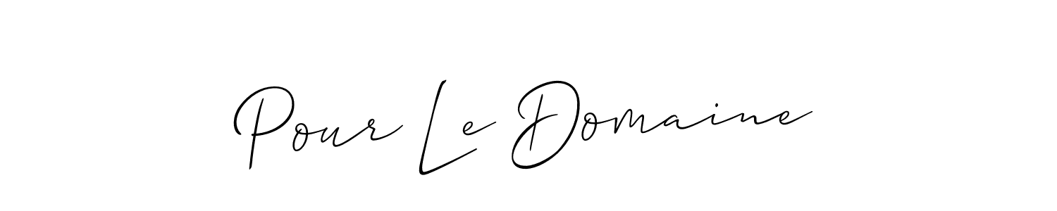 The best way (Allison_Script) to make a short signature is to pick only two or three words in your name. The name Pour Le Domaine include a total of six letters. For converting this name. Pour Le Domaine signature style 2 images and pictures png