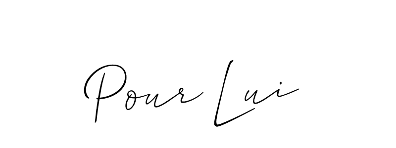 Similarly Allison_Script is the best handwritten signature design. Signature creator online .You can use it as an online autograph creator for name Pour Lui. Pour Lui signature style 2 images and pictures png