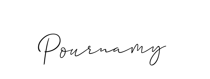 How to make Pournamy signature? Allison_Script is a professional autograph style. Create handwritten signature for Pournamy name. Pournamy signature style 2 images and pictures png