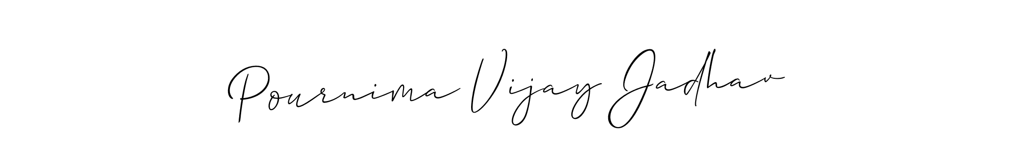 Similarly Allison_Script is the best handwritten signature design. Signature creator online .You can use it as an online autograph creator for name Pournima Vijay Jadhav. Pournima Vijay Jadhav signature style 2 images and pictures png