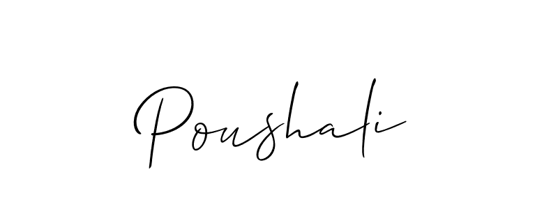 You should practise on your own different ways (Allison_Script) to write your name (Poushali) in signature. don't let someone else do it for you. Poushali signature style 2 images and pictures png