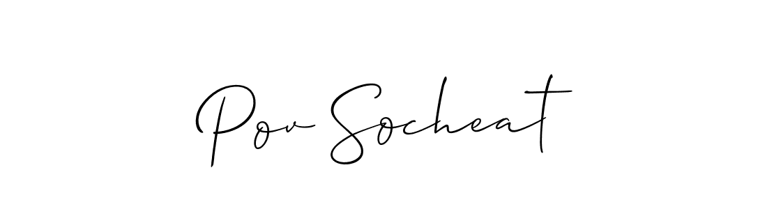 if you are searching for the best signature style for your name Pov Socheat. so please give up your signature search. here we have designed multiple signature styles  using Allison_Script. Pov Socheat signature style 2 images and pictures png