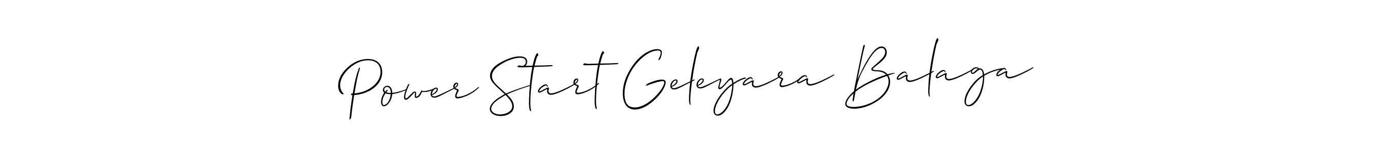 The best way (Allison_Script) to make a short signature is to pick only two or three words in your name. The name Power Start Geleyara Balaga include a total of six letters. For converting this name. Power Start Geleyara Balaga signature style 2 images and pictures png