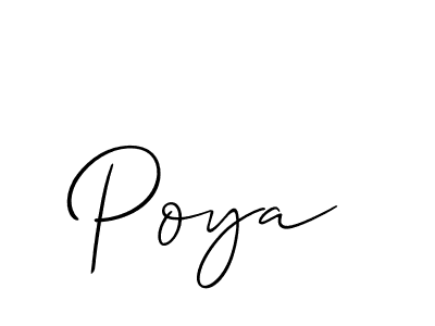 The best way (Allison_Script) to make a short signature is to pick only two or three words in your name. The name Poya include a total of six letters. For converting this name. Poya signature style 2 images and pictures png