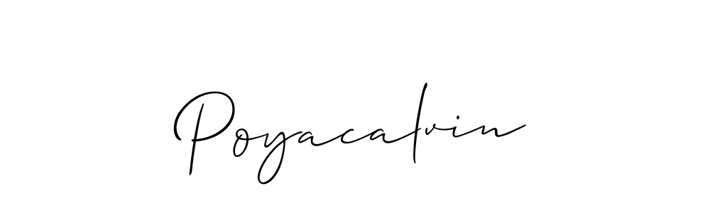 Also we have Poyacalvin name is the best signature style. Create professional handwritten signature collection using Allison_Script autograph style. Poyacalvin signature style 2 images and pictures png