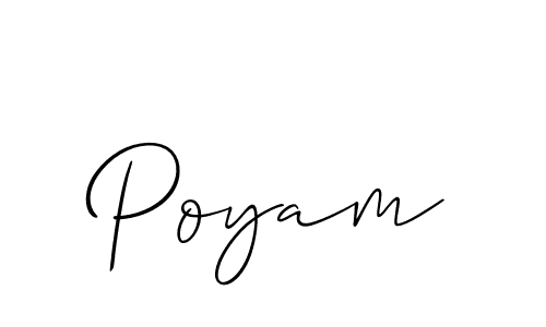 Allison_Script is a professional signature style that is perfect for those who want to add a touch of class to their signature. It is also a great choice for those who want to make their signature more unique. Get Poyam name to fancy signature for free. Poyam signature style 2 images and pictures png